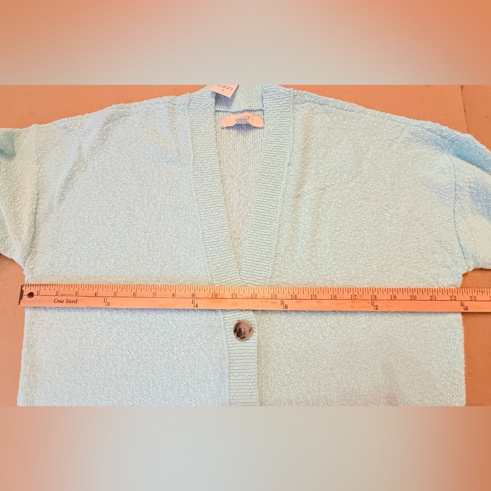 LOFT lightweight Robins egg Blue Button-Up Cardigan - Picture 10 of 11